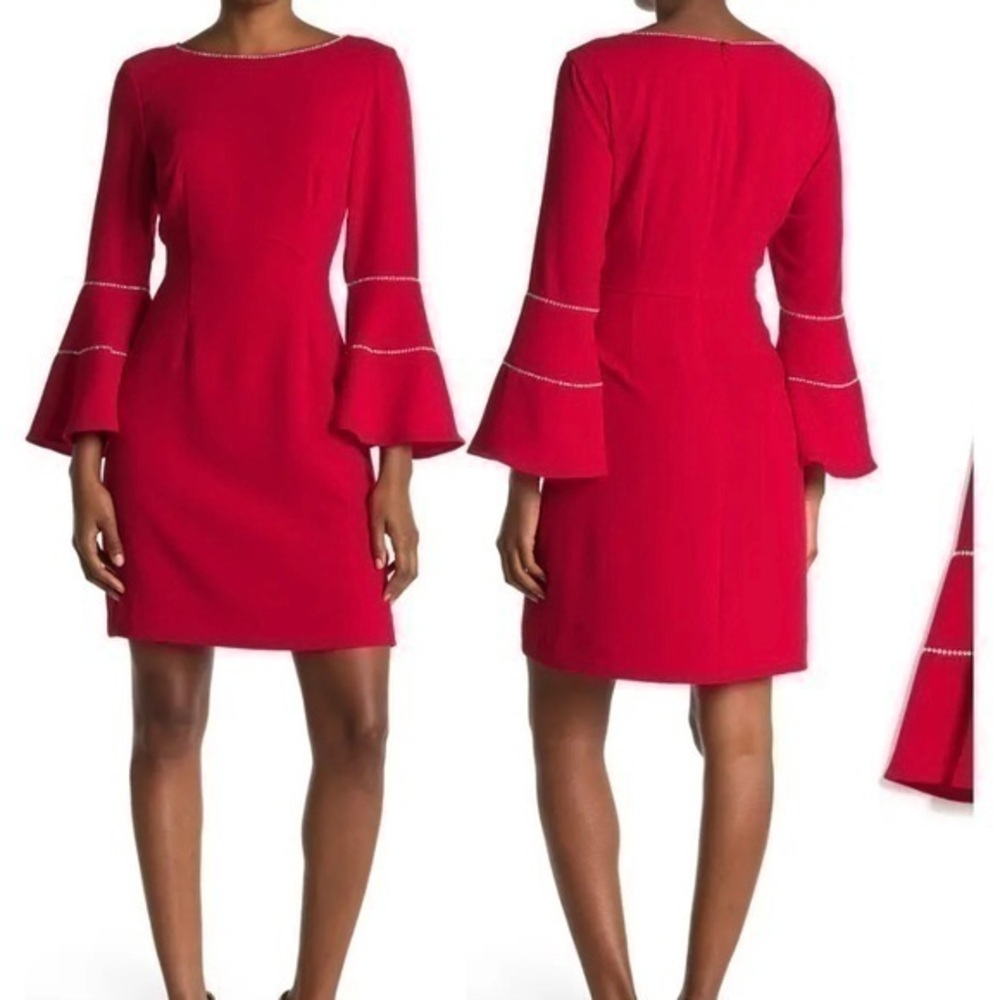 TRINA TURK Socialite Embellished Bell Sleeve Dress